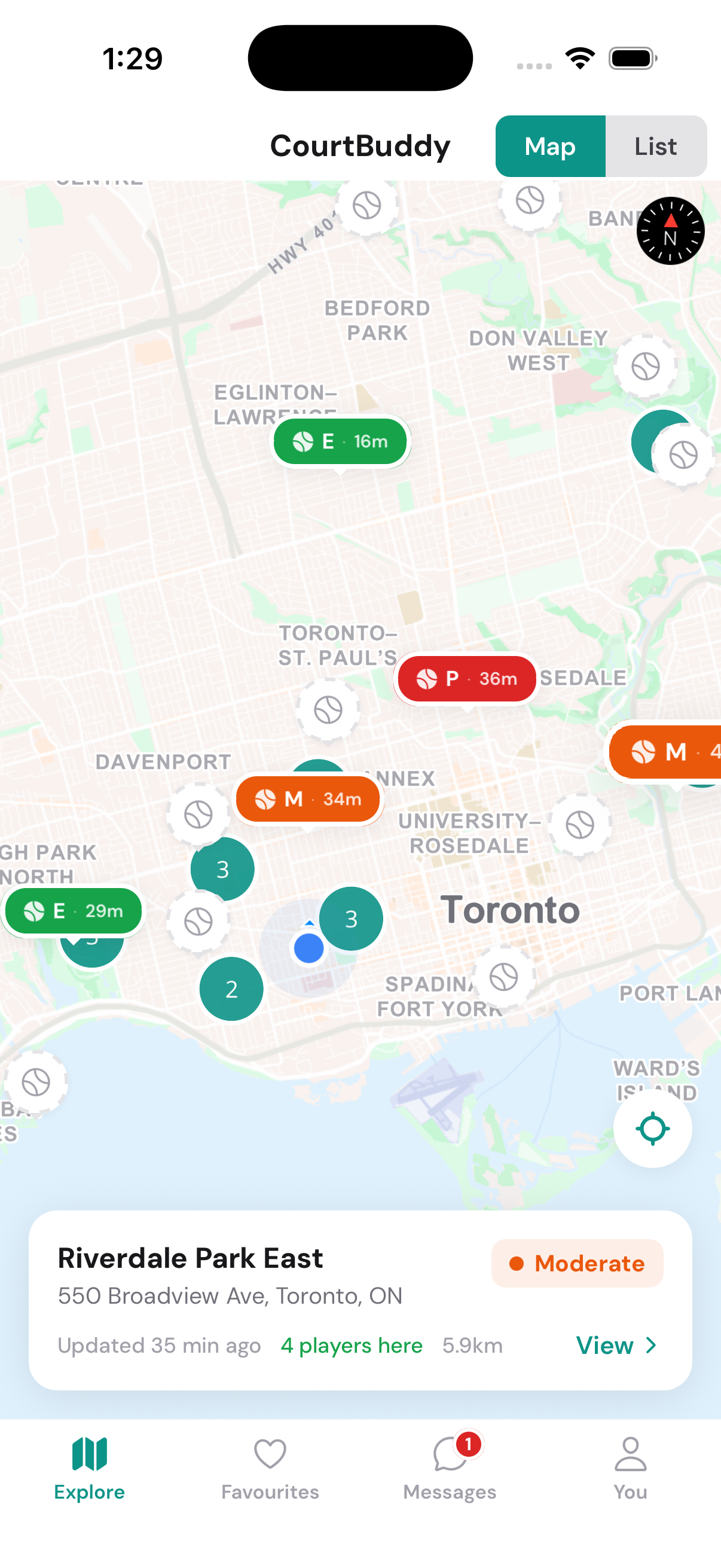 CourtBuddy map